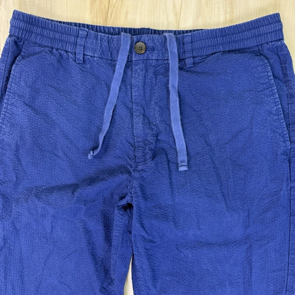 Banana Republic Seersucker Pants Athletic Fit 34x32 Blue Drawstring
